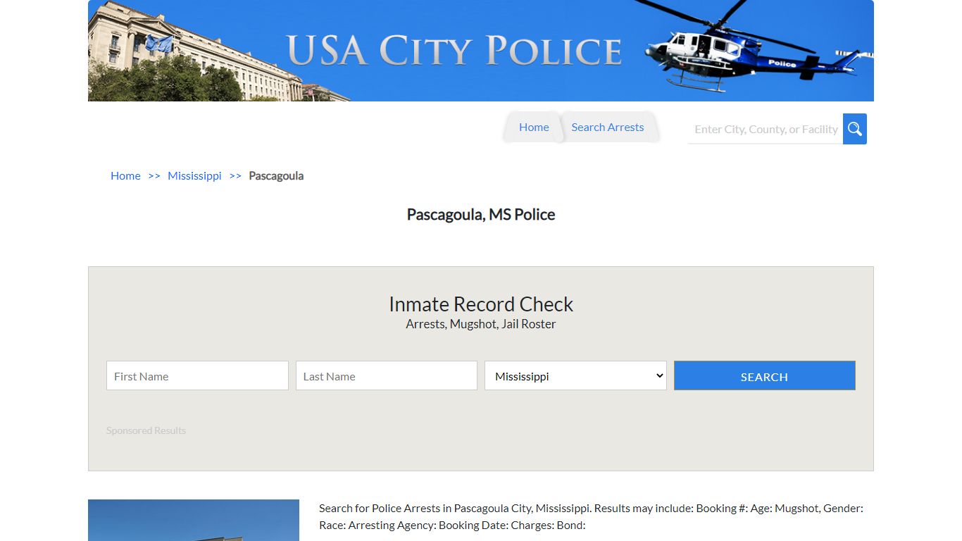 Pascagoula, MS Police | Jail Records